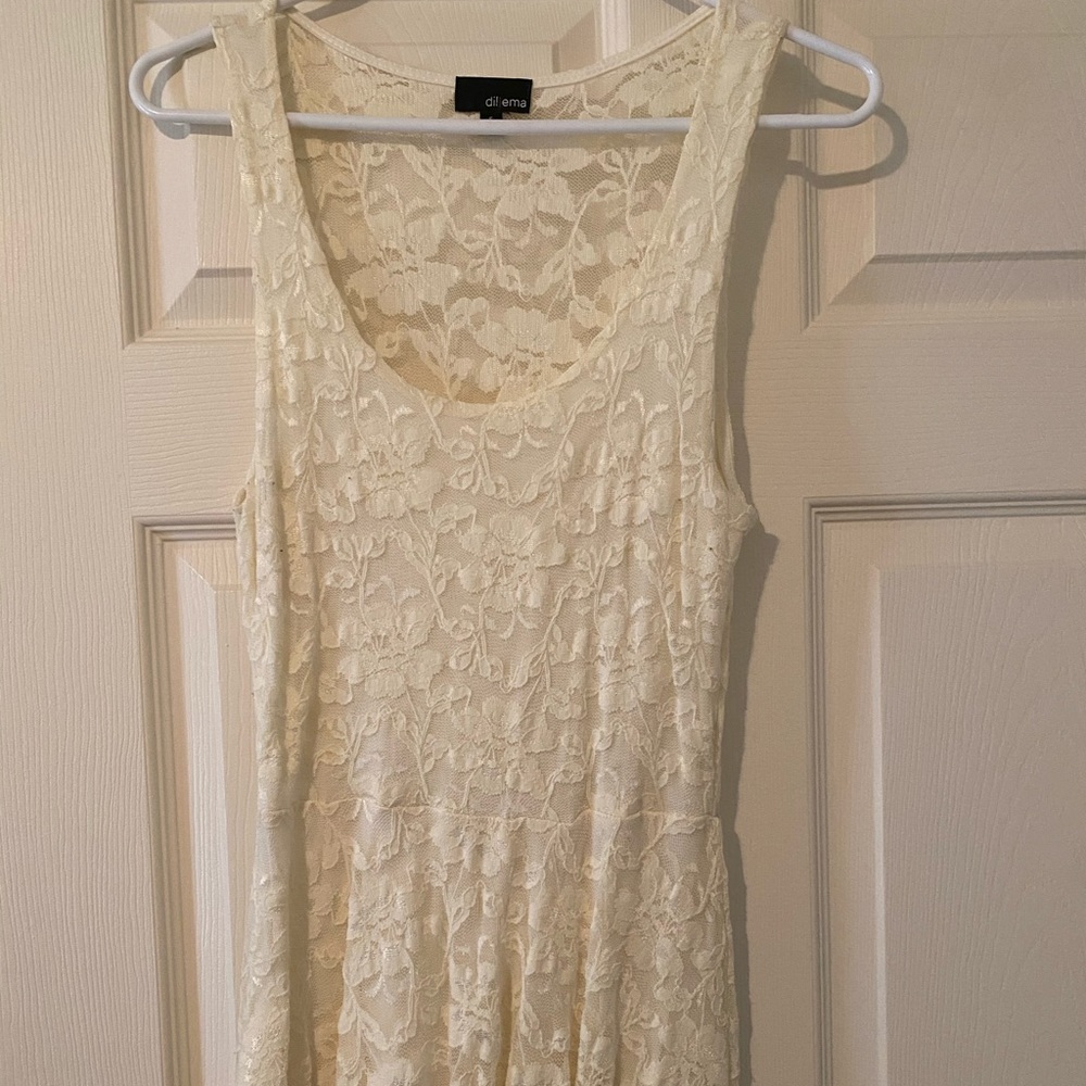 White/Cream Lace Mini Dress